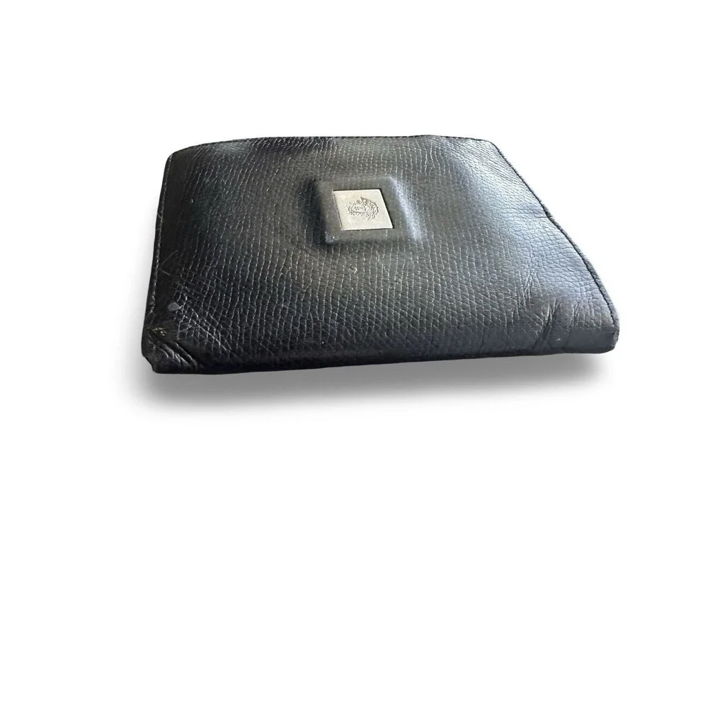 Gianni Versace Medusa Plaque Leather Trifold Wallet Authentic-Vintage